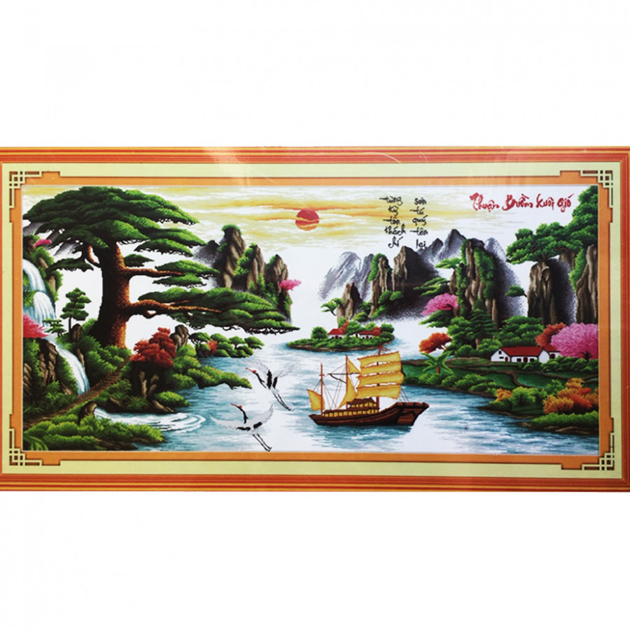 Tranh thêu Thuận Buồm Xuôi gió (189 x 92 cm)