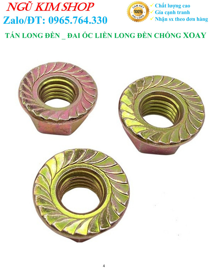 TÁN LONG ĐỀN _ ĐAI ỐC LIỀN LONG ĐỀN CHỐNG XOAY M4, M5, M6
