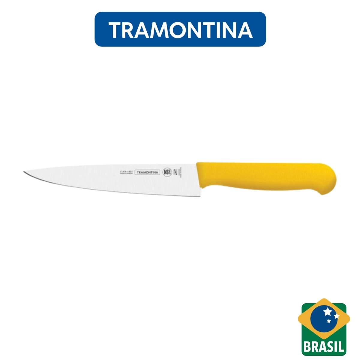 Dao Bếp Cán Vàng Kháng Khuẩn Tramontina Professional 20cm - TRDA24620/158