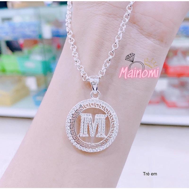 Dây chuyền trẻ em chuẩn bạc đủ chữ cái bé trai hay gái đều đeo xinh Mainomi Shop Bạc Xinh