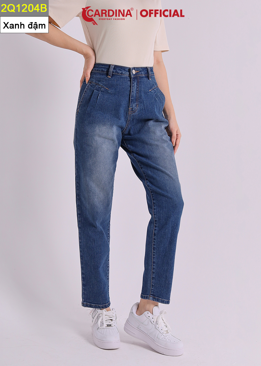 Quần Jeans Nữ CARDINA Cao Cấp Dáng Baggy Cài Khuy Có Khóa Kéo 2Q12  (Không Kèm Áo)