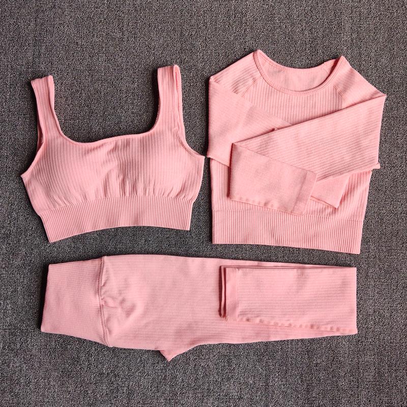 Bộ Yoga thể thao nữ bộ quần áo tập thể dục thể thao thể thao Legging liền mạch thể dục áo ngực áo choàng dài tay áo dài tay Color: BraPantsDarkPurple Size: S