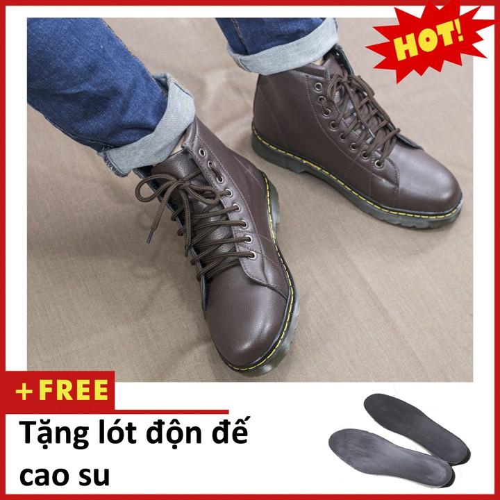 Giày Boot Nam Cao Cổ Khâu Đế Màu Nâu Cực Chất - M91+DD