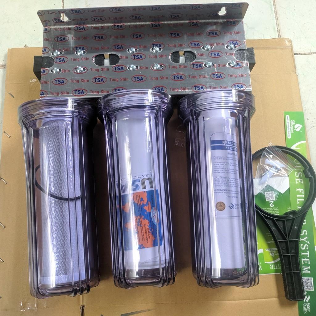 Bộ Lọc Sinh Hoạt 3 Cấp 10inch 3 Ly Trong