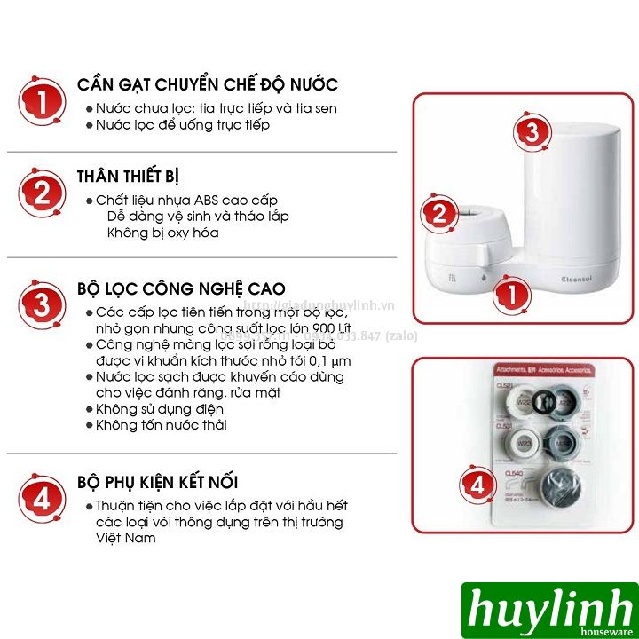 Thiết bị máy lọc nước tại vòi Mitsubishi Cleansui EF401 - Sản xuất tại Nhật Bản - Hàng chính hãng