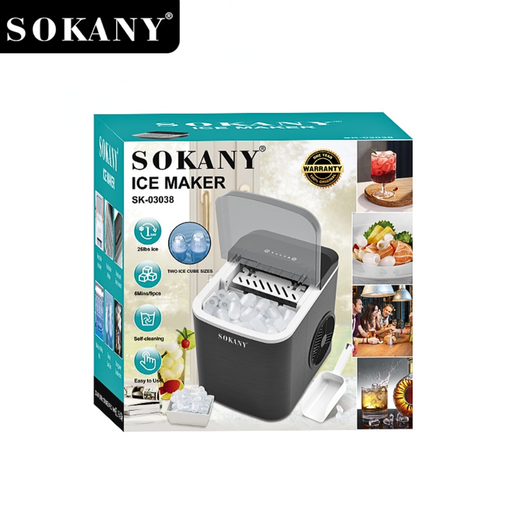 Máy làm đá tự động gia đình SOKANY làm đá nhanh trong vài phút, tiện dụng tiết kiệm điện - SK03038 - HÀNG CHÍNH HÃNG