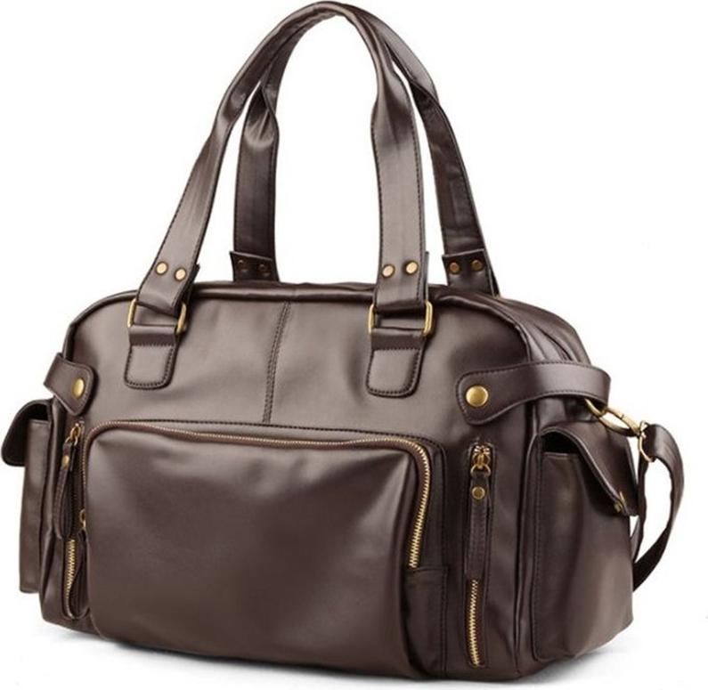 Men's Casual Travel Handbag Oil Wax Leather Big Capacity