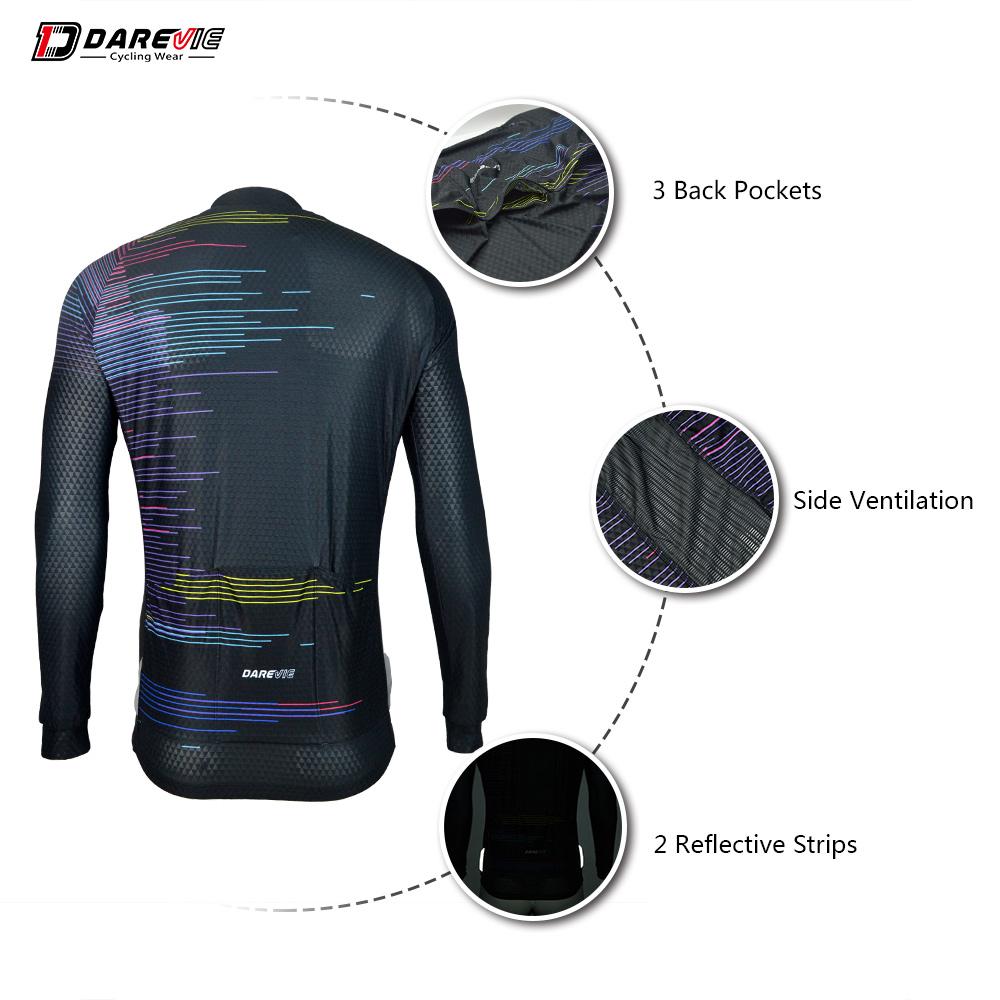 DAREVIE Áo Đạp Xe Jersey Mùa Hè Thoáng Khí Nhanh Khô Nam Đạp Xe Dài Tay Chất Lượng Cao Chống Trơn Trượt Pro Đội Đi Xe Đạp Jersey Color: MULTI Size: Asian-4XL