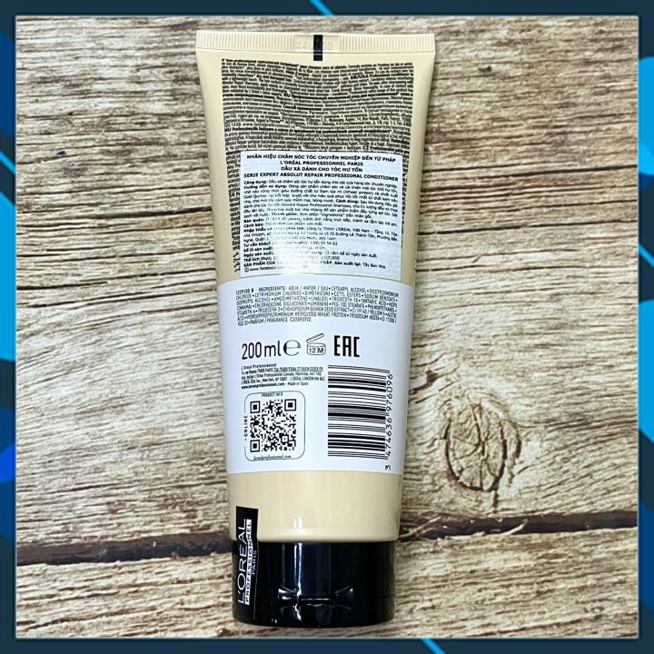 DẦU XẢ L'OREAL SERIE EXPERT ABSOLUT REPAIR CONDITIONER GOLD QUINOA 2021 PHỤC HỒI TÓC HƯ TỔN 200ML