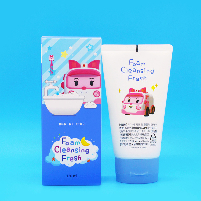Sữa rửa mặt trẻ em POLI Foam Cleansing Fresh Hàn Quốc làm sạch da mặt dịu nhẹ và không gây kích ứng 120ml