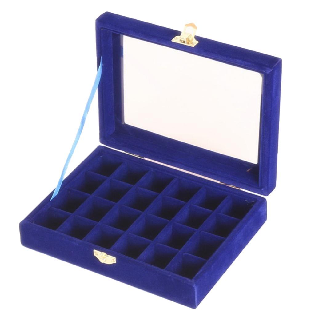 24-Slot Jewelry Earring Display Case Storage Box Organizer Holder Gift