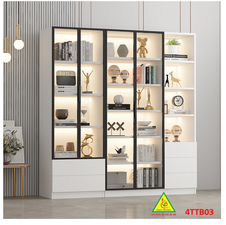 Tủ trưng bày sản phẩm cánh kính,  tủ đa năng 4TTB03 - Nội thất lắp ráp Viễn Đông Adv