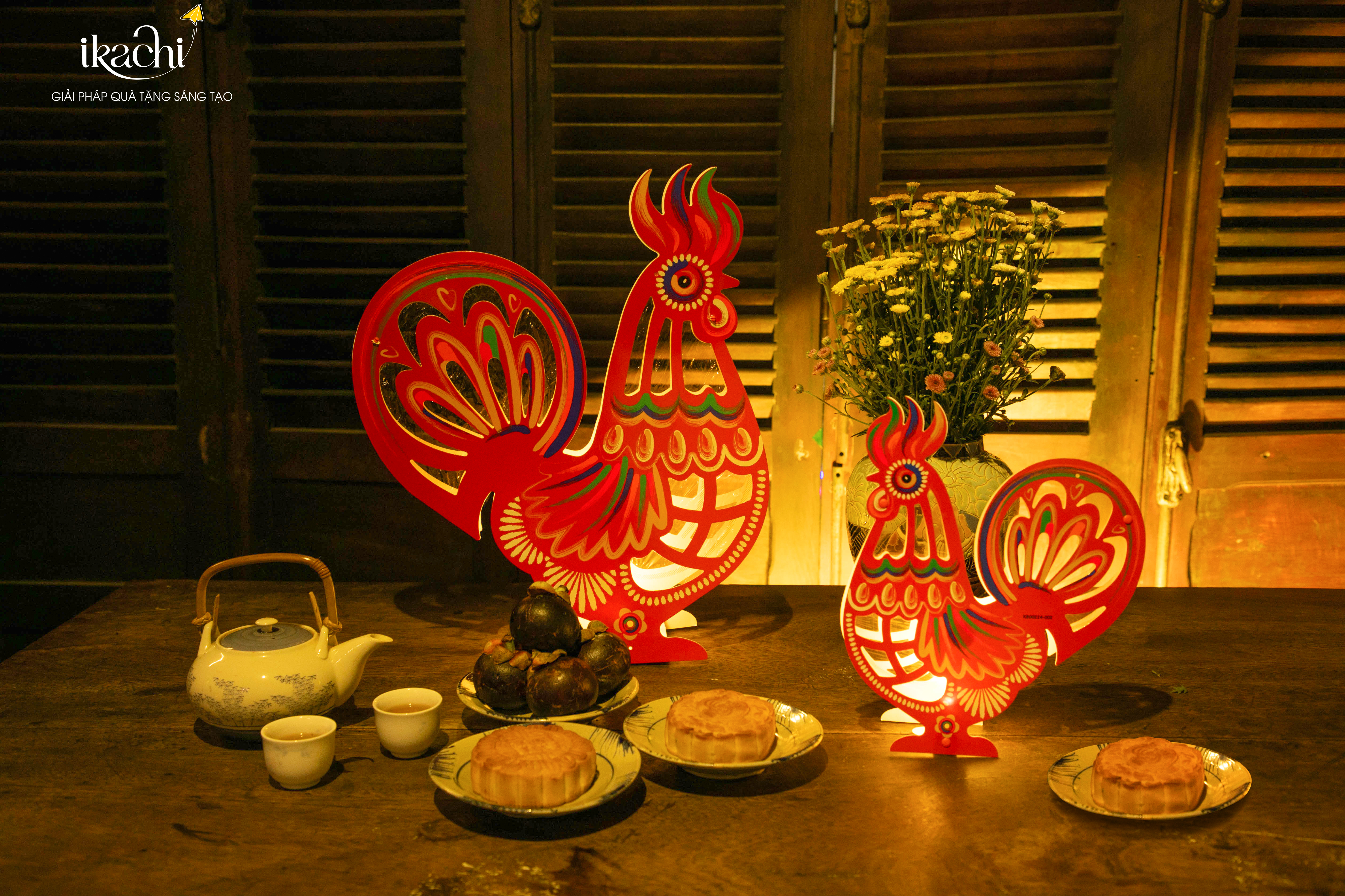 Lồng đèn Trung Thu - Lồng đèn trang trí &quot;Ký ức tuổi thơ&quot; hình Gà (size lớn)