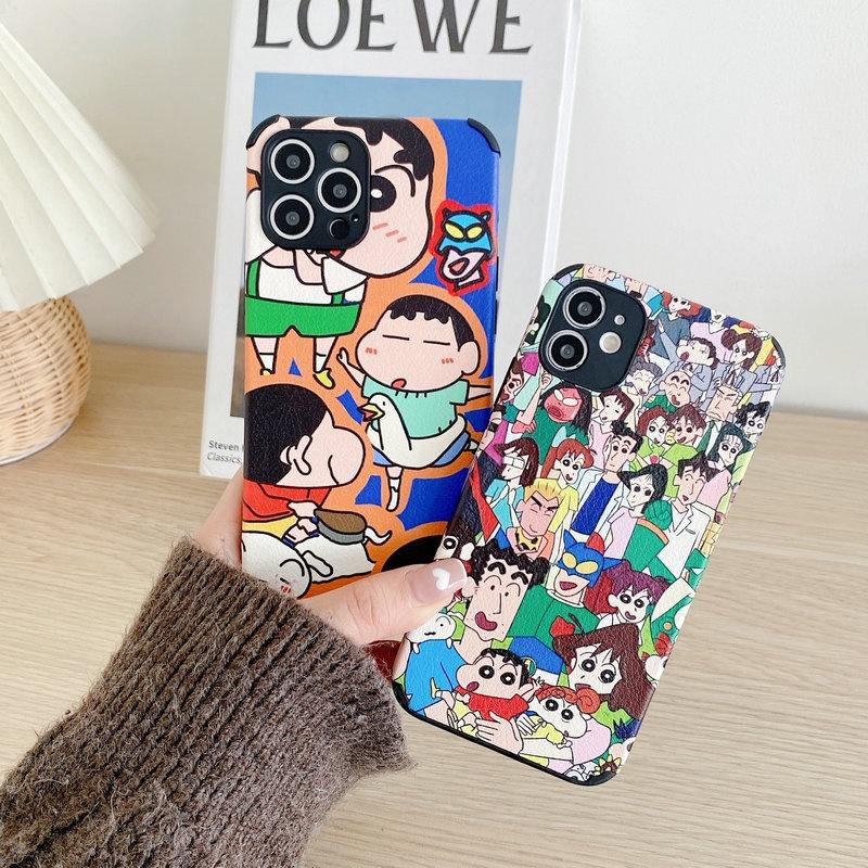 Case Xiaomi Redmi Note 11 11S 10 10S 9S 9 8 Pro 4G 9A 9C Poco M4 X3 GT F3 F2 M3 Pro 5G Soft Straight Edge Phone Case Precise Hole Motif Shinchan and Family