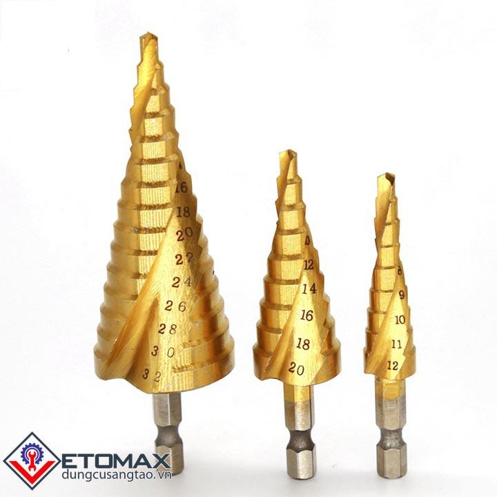 Bộ 3 mũi khoan tháp xoắn ốc đường kính từ 4mm - 32mm