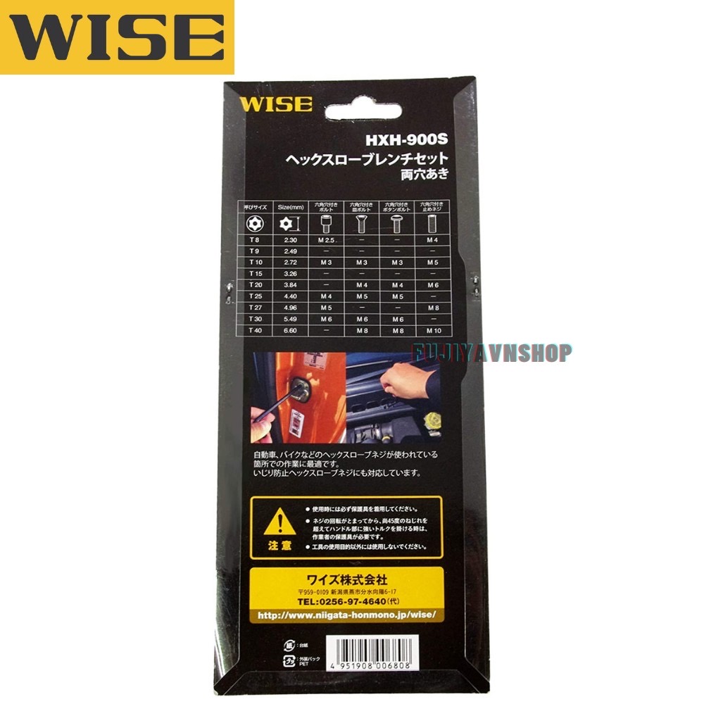 Bộ cờ lê lục giác 9 kích thước WISE HXH-900S