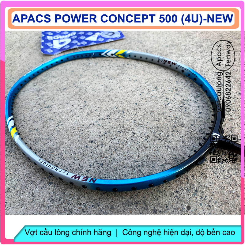 Vợt cầu lông Apacs Power Concept 500 – 4U New Blue – Vợt cân bằng, tấn công hiệu quả, phòng thủ ổn định