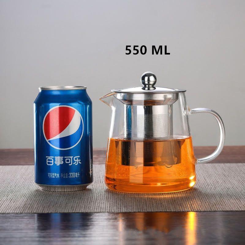 Ấm thủy tinh pha trà lõi lọc Inox