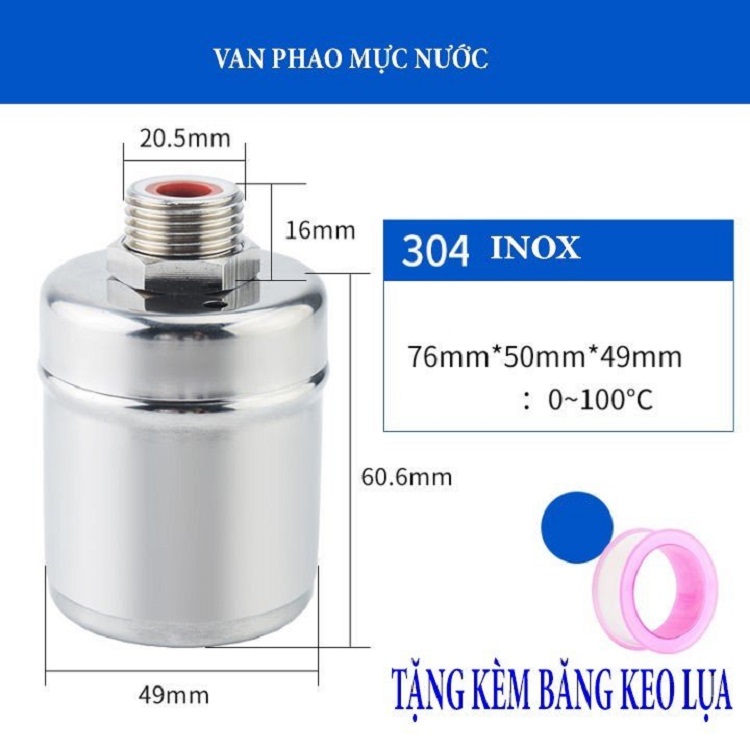 Van Phao Cơ Chống Tràn Tự Động Inox 304 Siêu Bền Tiện Dụng - HÀNG CHÍNH HÃNG