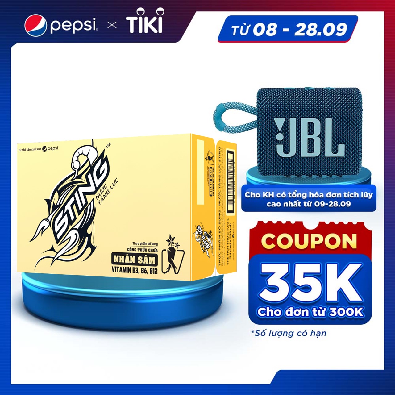 Thùng 24 Chai Nước Giải Khát Sting Vàng