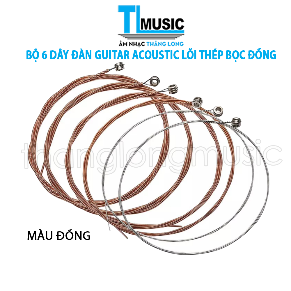 BỘ 6 DÂY ĐÀN GUITAR ACOUSTIC LÕI THÉP BỌC ĐỒNG GIÁ RẺ ( CÁC MẦU SẮC )