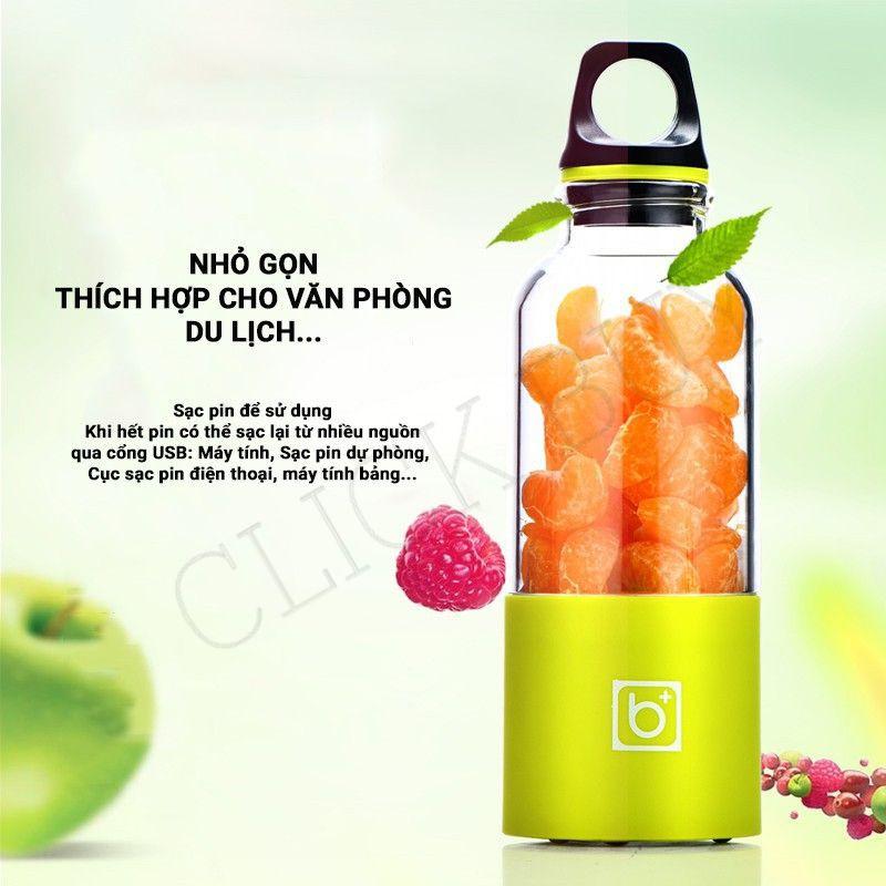 Máy Xay Sinh Tố Bingo Juicer Cup Cầm Tay Mini Sạc Pin 4 Lưỡi 25W 500Ml - CHỐNG NƯỚC CHỐNG VA ĐẬP Cho Mùa Hè 2021