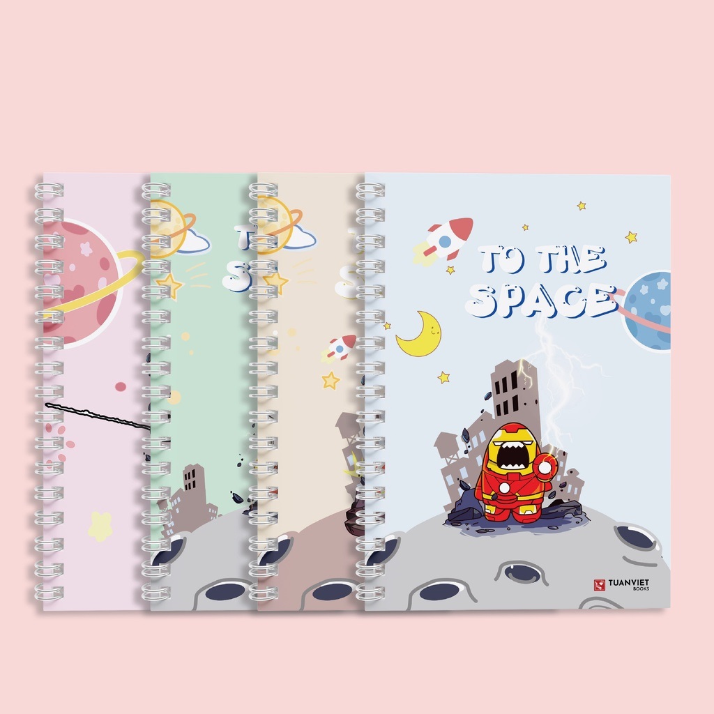 Sổ tay kẻ ngang lò xo B5 TUANVIET BOOKS 120 trang, chủ đề Avengers, phù hợp ghi chép, nhật ký