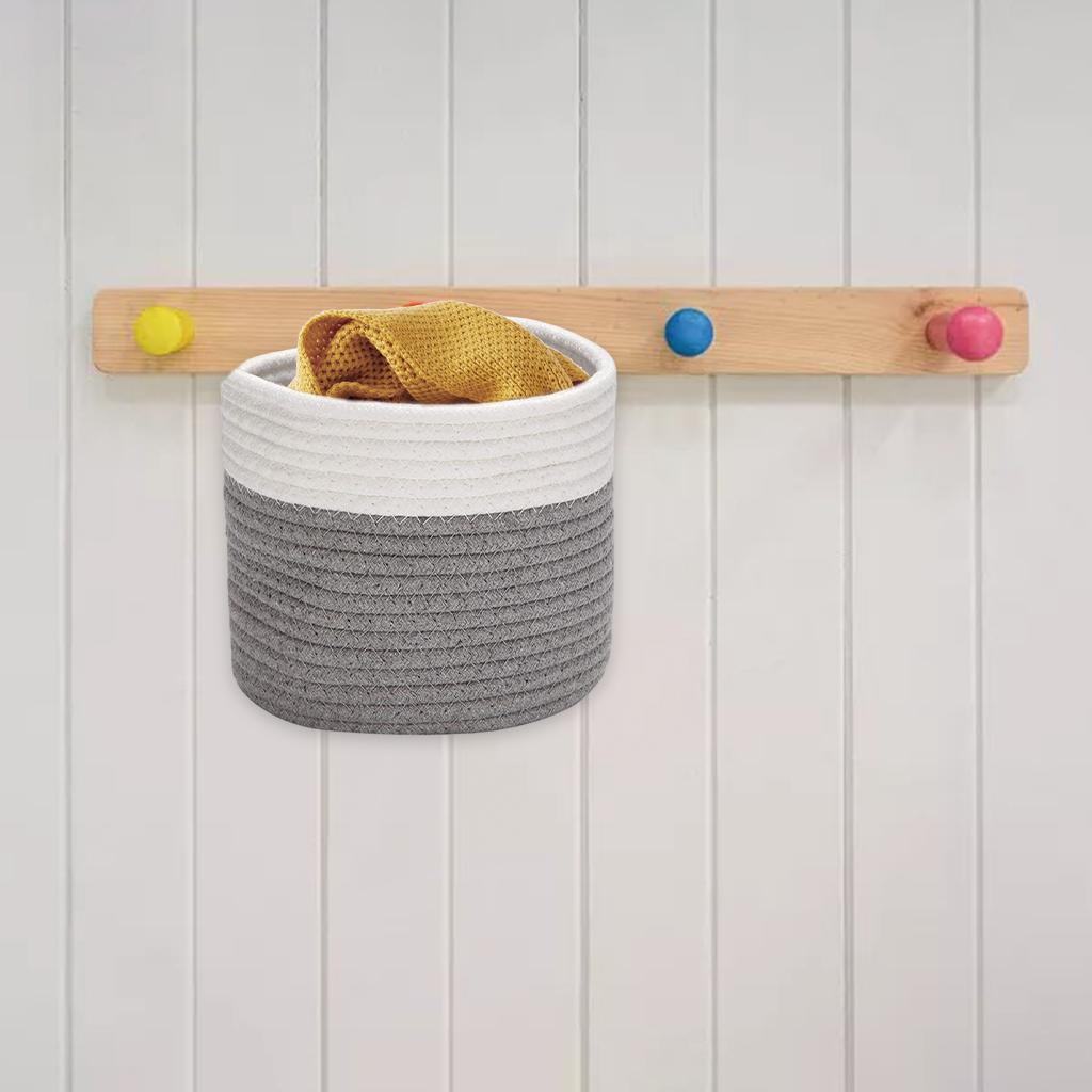 2Pcs Small Woven Storage Basket Round Wall Baskets Storage Bins