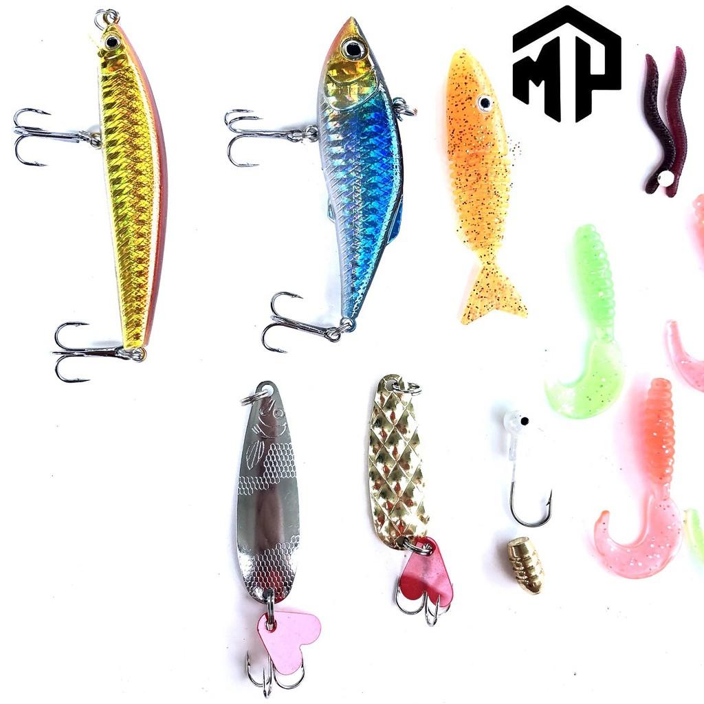 Sét mồi câu lure GW , 14 con mồi lure tổng hợp
