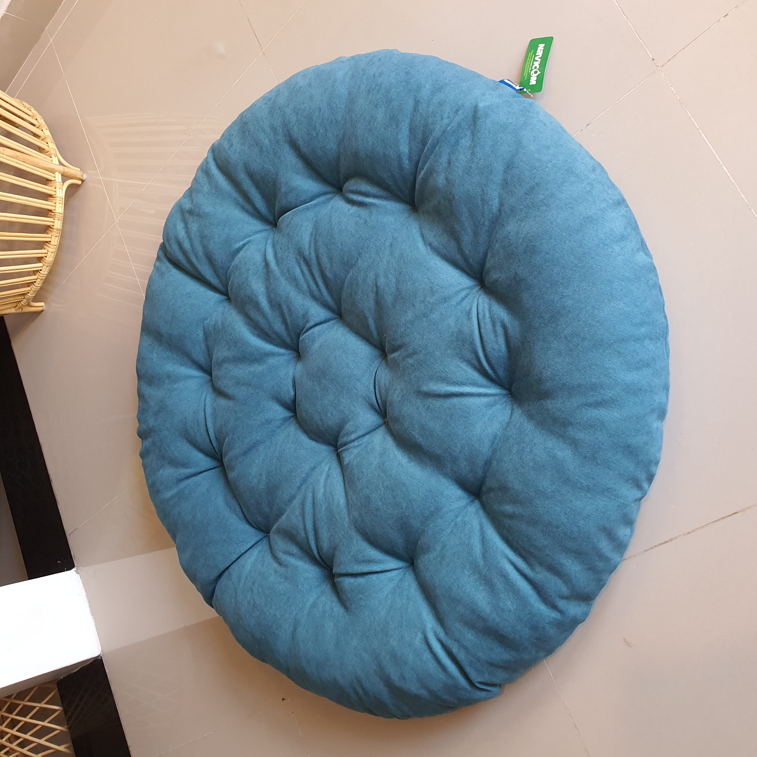 Ghế thư giãn papasan nệm vải bố cao cấp (xanh lam)