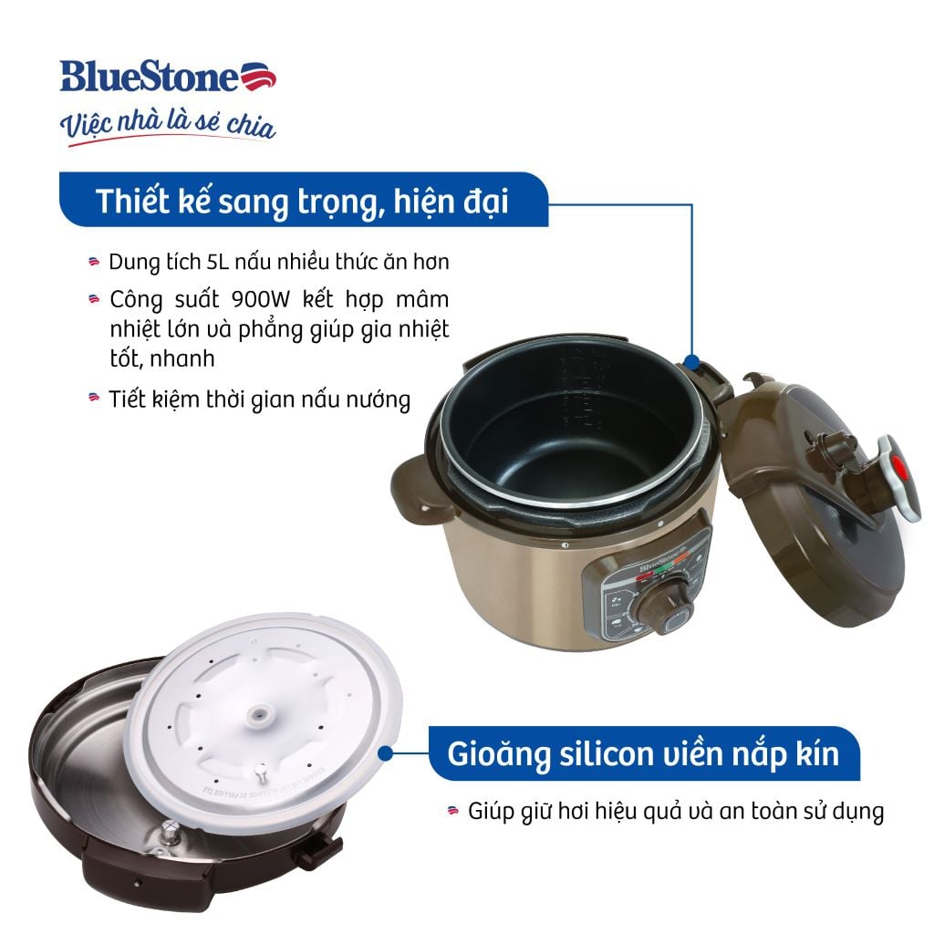 Nồi Áp Suất Bluestone PCB-5629 (5 lít) - Hàng chính hãng