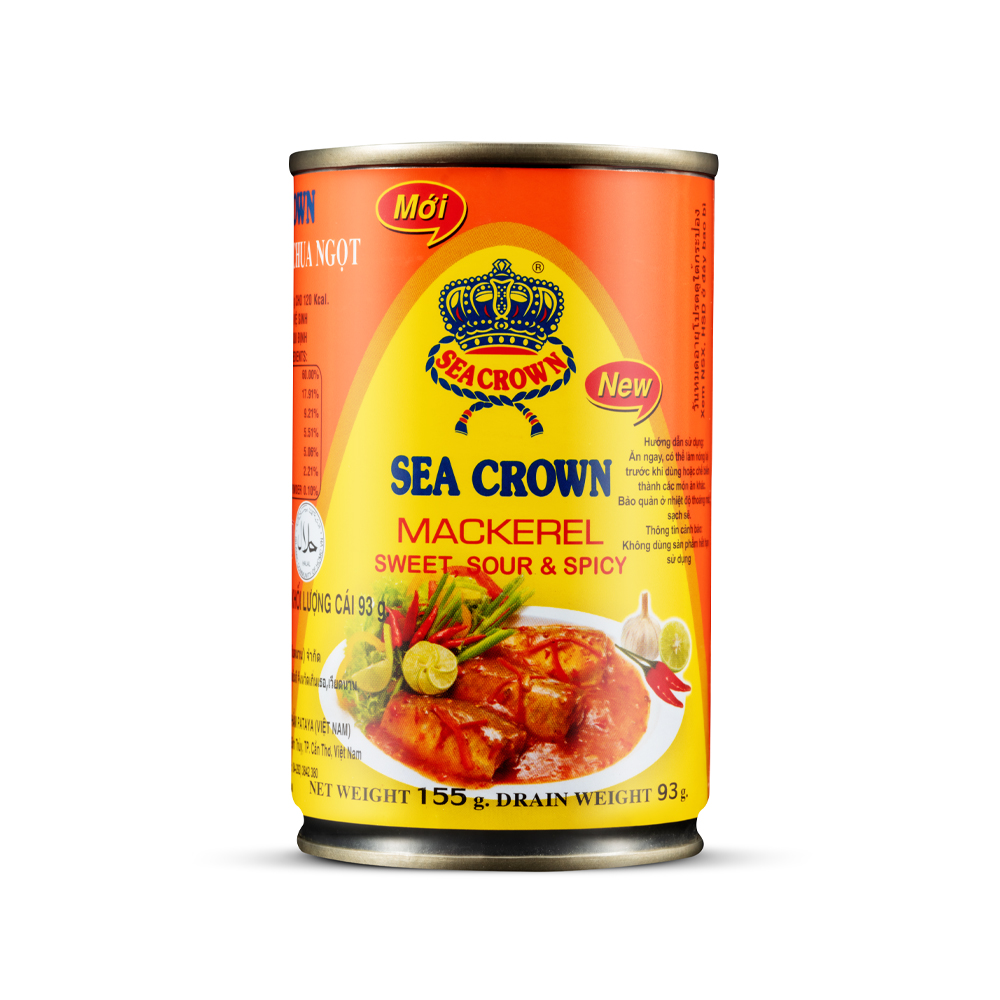 Cá hộp Sea Crown cá Nục sốt ớt chua ngọt-Lốc 5 lon