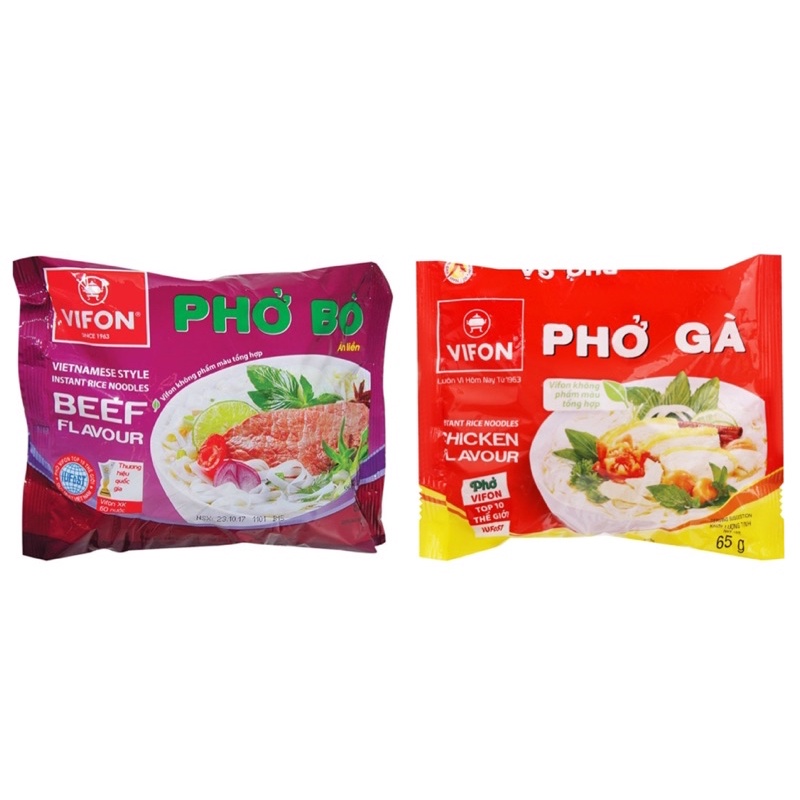 1 thùng 30 gói phở mix 2 vị bò/gà Vifon