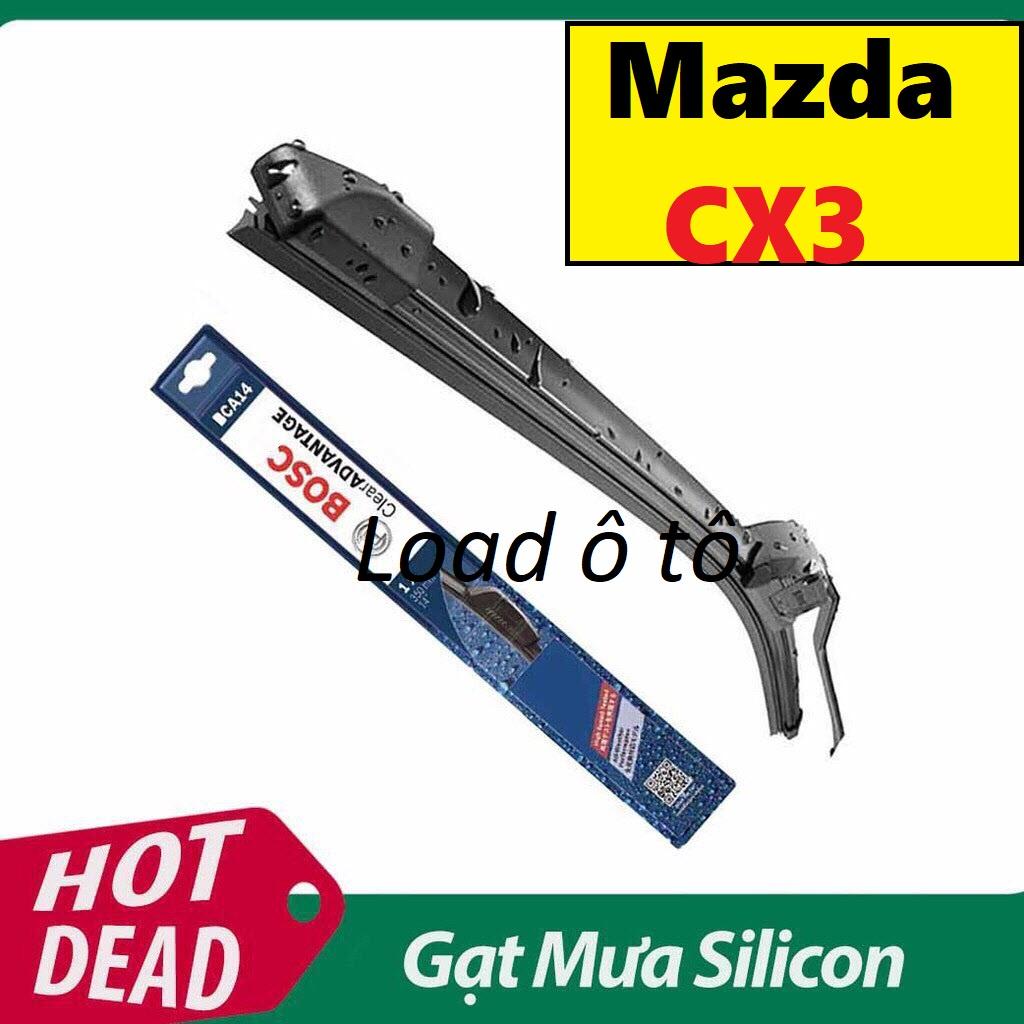 Bộ 02 Gạt Mưa Silicon Xe Mazda CX3 gạt mềm không xương chính hãng Bosch Cao Cấp