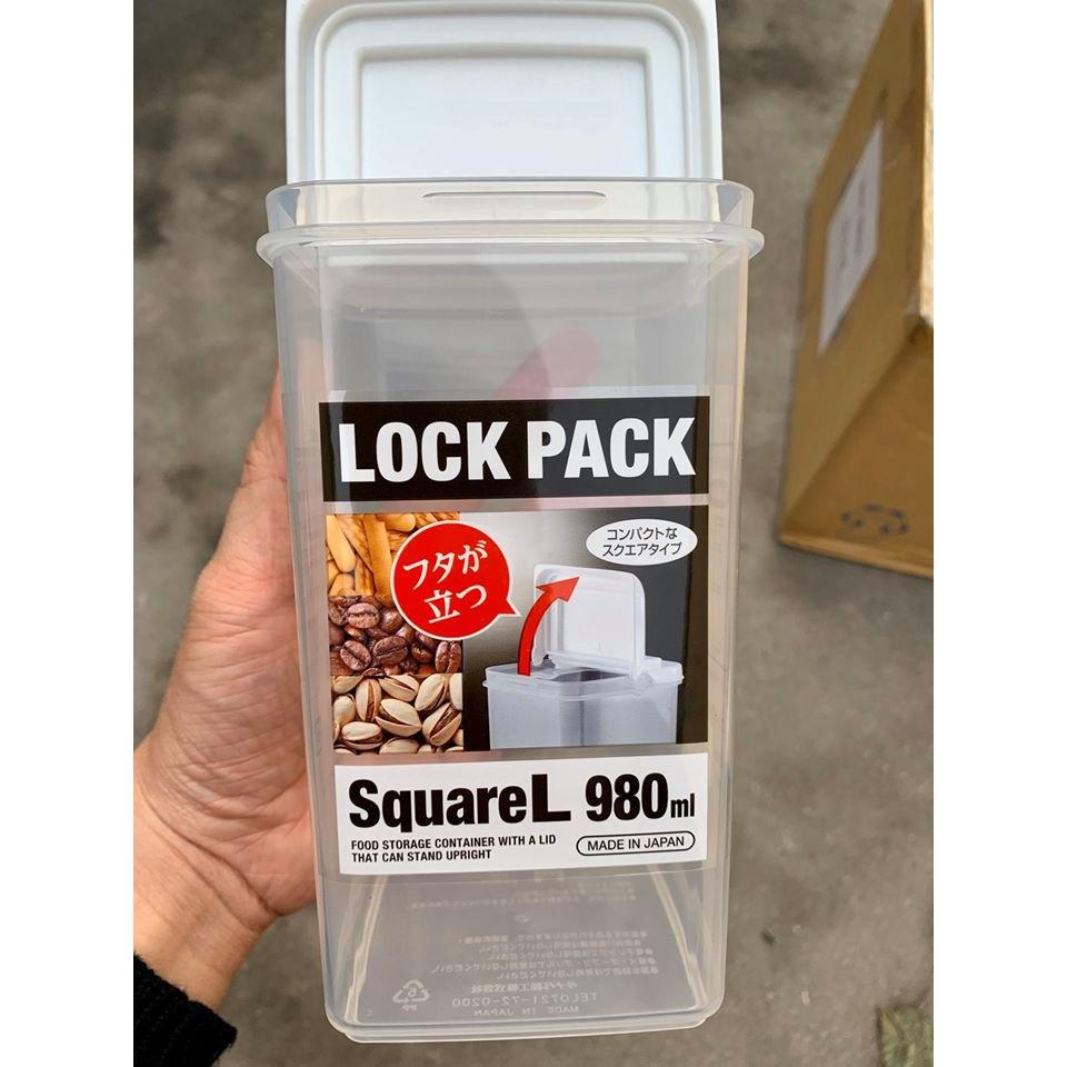 Hộp nhựa đựng thực phẩm nắp bật lock pack 430ml, 680ml, 980ml, 1100ml nội địa Nhật Bản