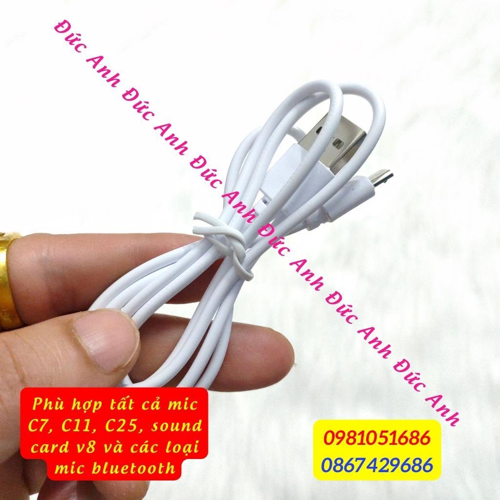Dây sạc sound card V8, mic C7, C11, C25 và các dòng mic bluetooth. Sạc nhanh, chất lượng tuyệt đối