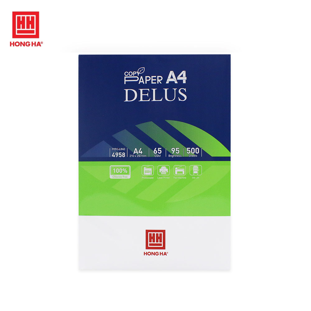 Giấy A4 Hồng Hà Delus giấy in, giấy photo định lượng 65gsm - 4958