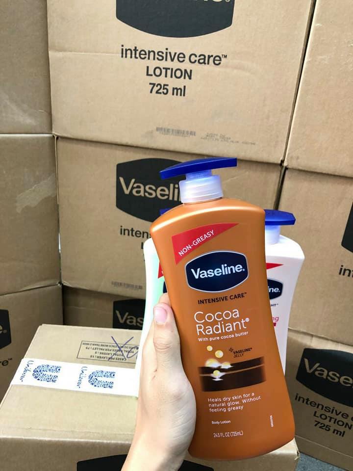 Sữa Dưỡng Thể Vaseline Total Moisture Cocoa Radiant 725ml mẫu mới