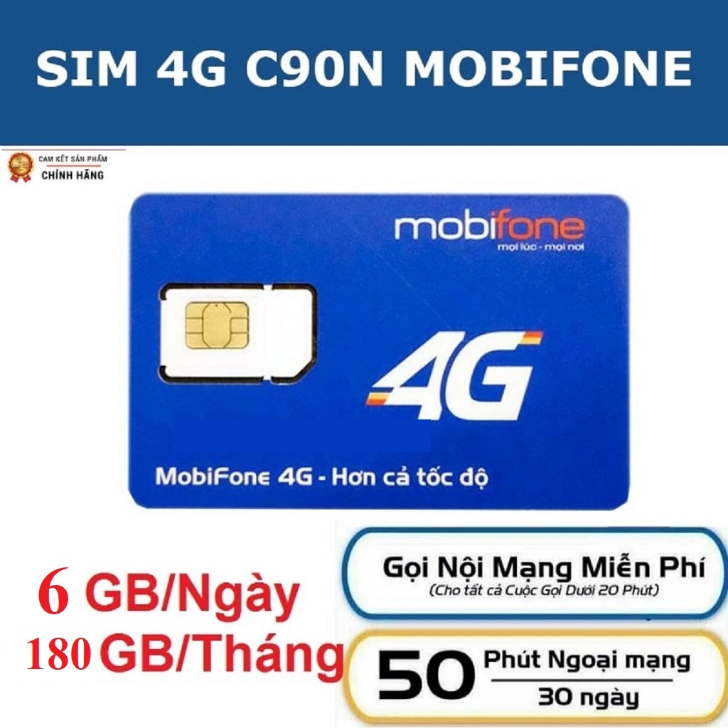 Sim 4G Mobifone Tặng 4GB/Ngày Gọi Nội Mạng 1000 Phút Đầu Số 09 - Tặng Tháng Đầu - Hàng Chính Hãng - Mẫu ngẫu nhiên