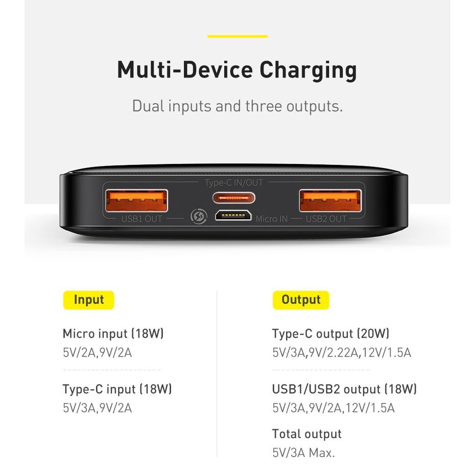 Pin sạc dự phòng Baseus Bipow Digital Display Power Bank - Hàng chính hãng.