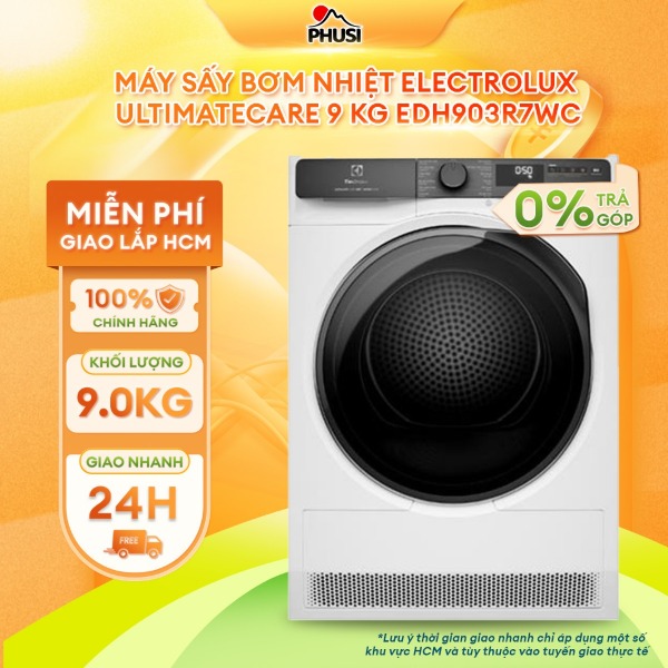 Máy sấy bơm nhiệt Electrolux UltimateCare 9 kg EDH903R7WC - HÀNG CHÍNH HÃNG - CHỈ GIAO HCM