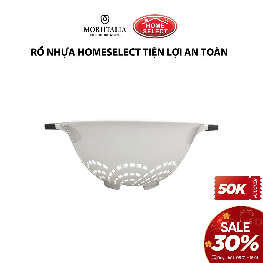 Rổ nhựa Homeselect tiện lợi an toàn màu trắng cao cấp XG0493-W