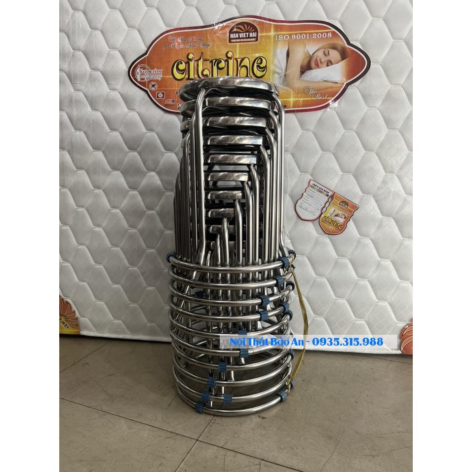 Ghế đẩu inox chân cao Bảo An loại tốt mẫu mới