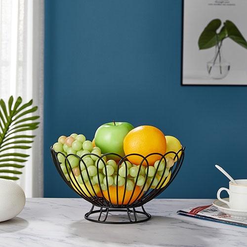 Giỏ đựng trái cây bằng kim loại phong cách để bàn trang trí