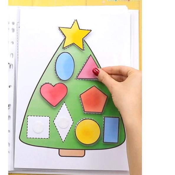 Bộ học liệu bóc dán Montessori Giáng sinh Christmas cho bé - Đồ chơi giáo dục sớm Montessori