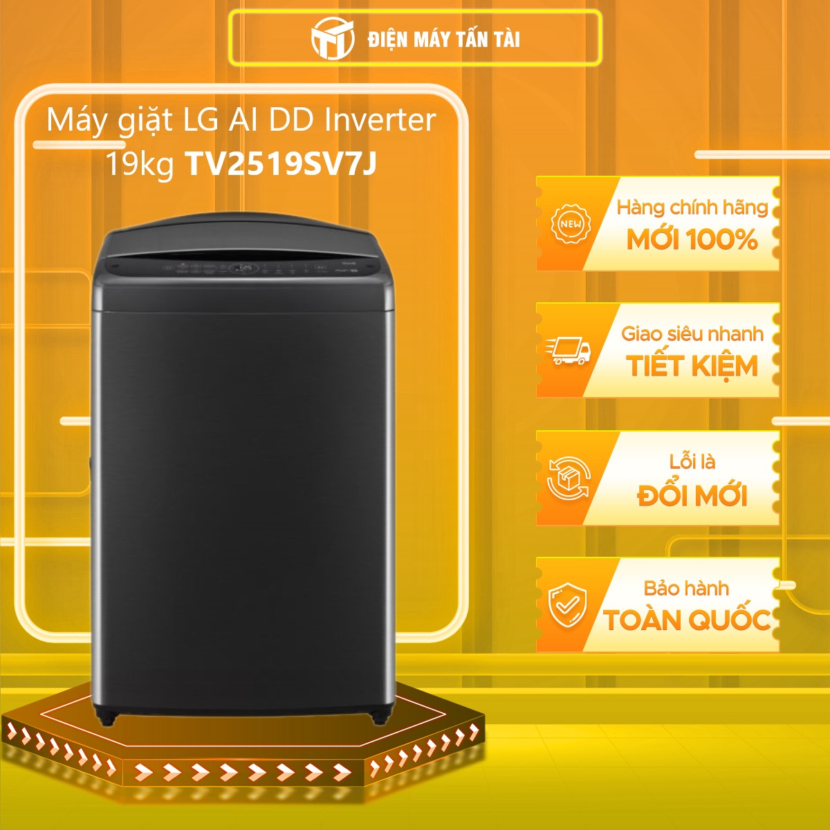 TV2519SV7J - Máy giặt LG AI DD Inverter 19 kg TV2519SV7J - Hàng Chính Hãng - Chỉ Giao HCM