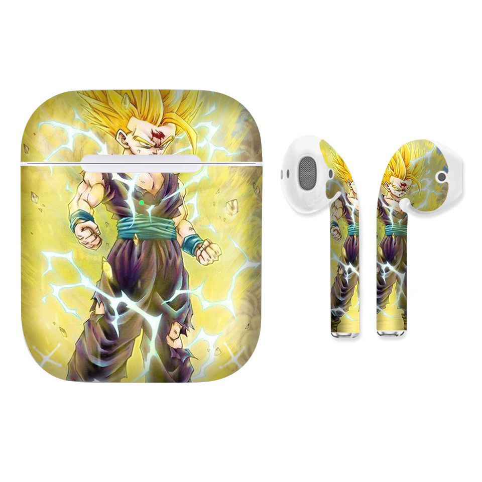 Miếng dán skin chống bẩn cho tai nghe AirPods in hình Songoku Dragon Ball - 7vnr038 (bản không dây 1 và 2)