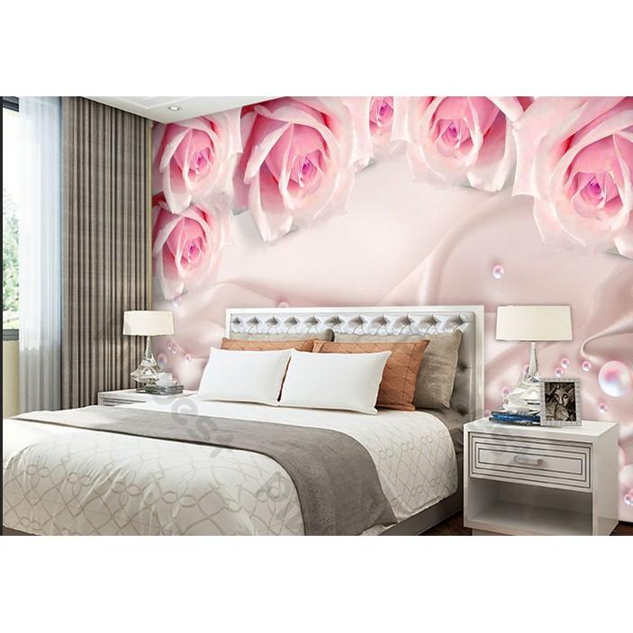 Tranh dán tường Hoa hồng lai sắc nét, tranh dán tường 3d hiện đại  MS1133556