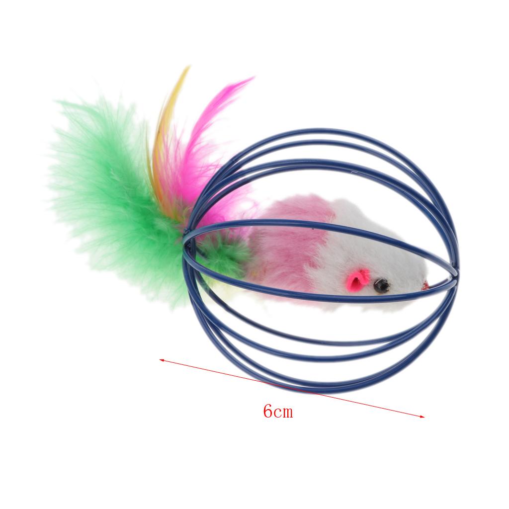 5Pcs Fun Gift Play Toys False Mouse in Rat Cage Ball For Pet Cat Kitten