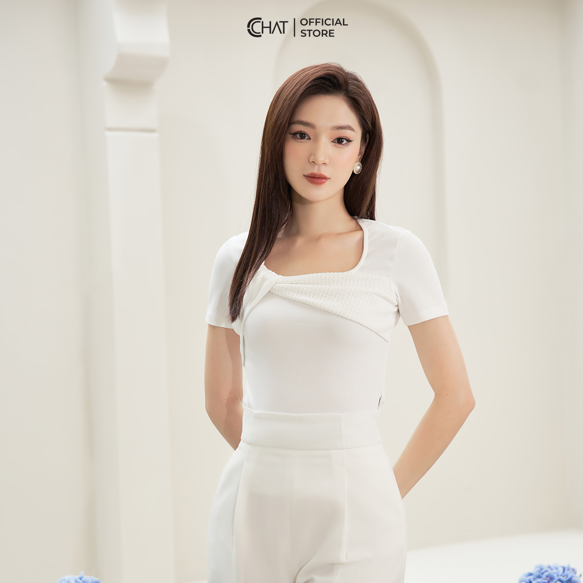 Áo Thun Cổ Lệch Chất Thun Cao Cấp Co Giãn Mềm Mịn 53TNC8001OT